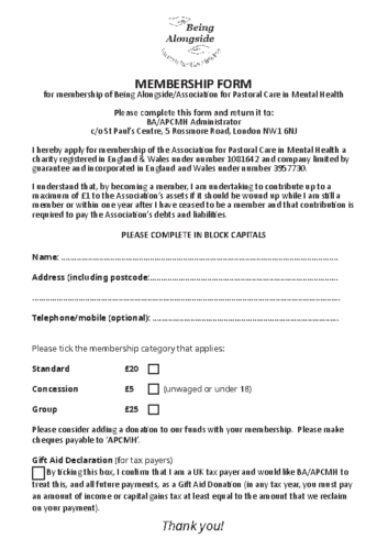 Membership form 2020